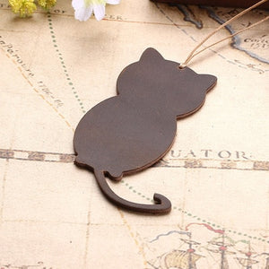 Marque page chat en cuir marron